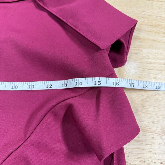 Mac Duggal NWT Purple One Shoulder High Slit Ruffle Gown Size Berry 2 Hi-Low Hem - Picture 9 of 10